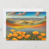 Dreamy Poppies Digital Art Flat Grußkarte (Vorderseite)