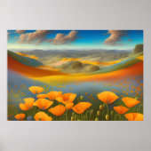 Dreamy Poppies Digitale Kunst Poster (Vorne)