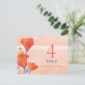 Dreamy Poppy Field Wedding Tischnummer (Stehend Vorderseite)