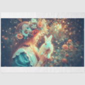 Dreamy Portrait Alice and White Rabbit Decoupage Seidenpapier (Vorderseite)