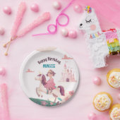 Dreamy Princess Riding Unicorn Paper Plate Pappteller (Party)