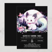 Dreamy Printable Cat Birthday Einladung (Vorne/Hinten)
