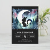 Dreamy Printable Cat Birthday Einladung (Stehend Vorderseite)