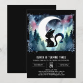 Dreamy Printable Cat Birthday Einladung (Vorne/Hinten)