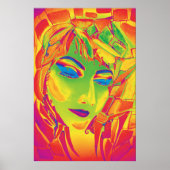 Dreamy Psychedelic Utopian Girl Poster (Vorne)