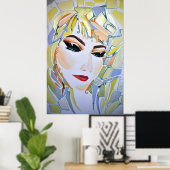 Dreamy Psychedelic Utopian Girl Poster (Heimbüro)