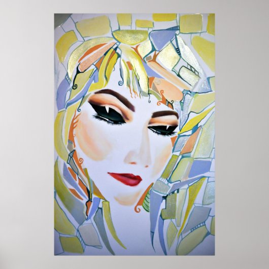 Dreamy Psychedelic Utopian Girl Poster (Vorne)