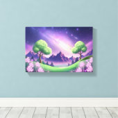 Dreamy Purple Galaxy Night Leinwanddruck (Insitu (Holzboden))