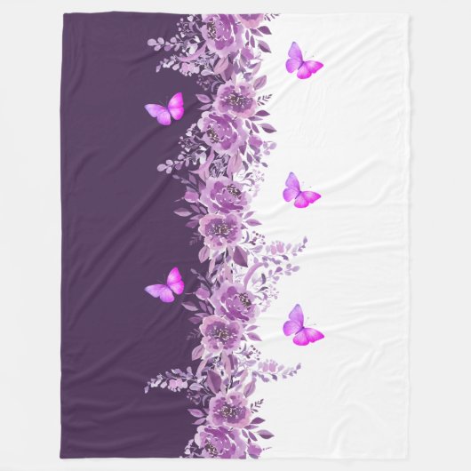 Dreamy Purple Petal Butterfly Snuggle Blanket Fleecedecke (Vorderseite)