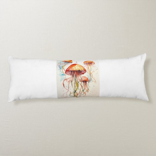 "Dreamy Quallen Kissen: Tauchen Sie in Komfort ein Seitenschläferkissen (Rückseite)