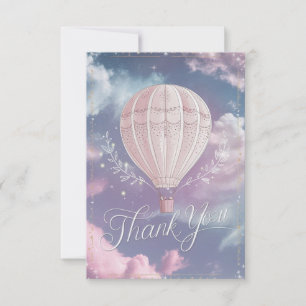 Dreamy Rainbow Hot Air Ballon Dankeskarte