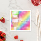 Dreamy Rainbow Ice Cream Birthday Party Napkins Serviette (Beispiel)