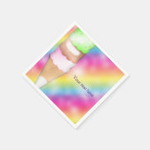 Dreamy Rainbow Ice Cream Birthday Party Napkins Serviette (Ecke)