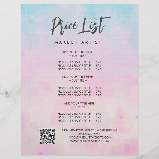 Dreamy Rainbow Unicorn Aquarell Flyer (Vorne)