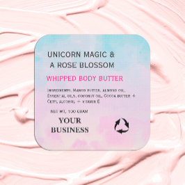 Dreamy Rainbow Unicorn Aquarell Produktkleber Quadratischer Aufkleber