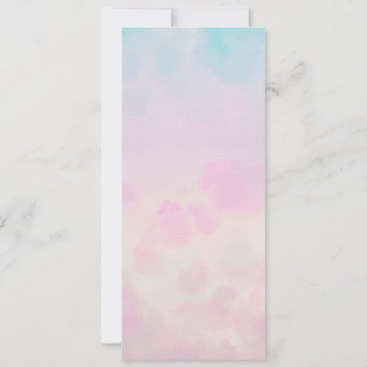 Dreamy Rainbow Unicorn Aquarellmenü Einladung (Rückseite)