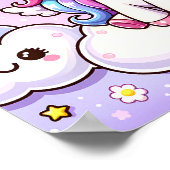 Dreamy Rainbow Unicorn - Ein magisches Kinderzimme Poster (Ecke)