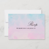 Dreamy Rainbow Unicorn watercolor Rsvp  Karte (Rückseite)