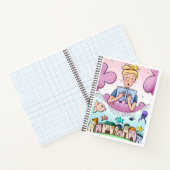 Dreamy Reading Illustration Spiral Notebook Notizblock (Innenseite)