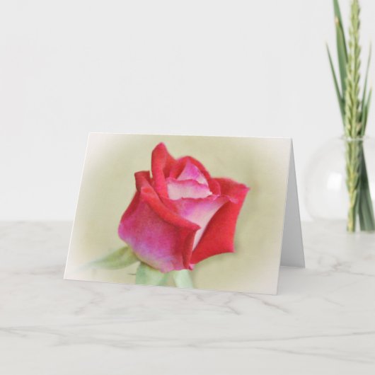 Dreamy Red Pink Rose Art Note Card Karte (Vorderseite)