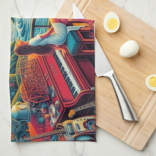 Dreamy Riverfront Harmonie Geschirrtuch (Viertel Falte)