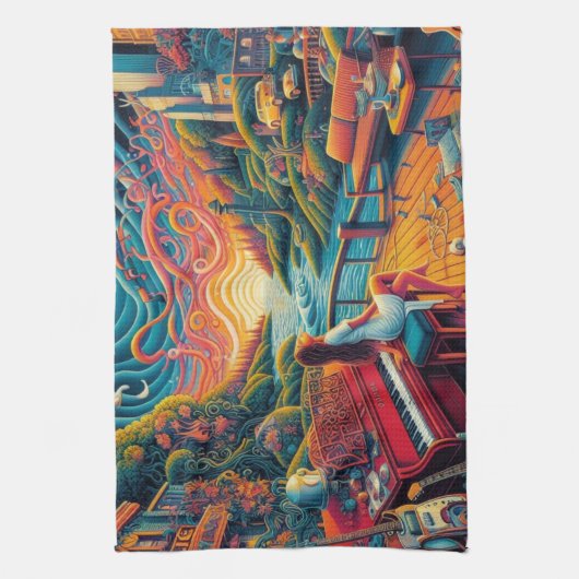 Dreamy Riverfront Harmonie Geschirrtuch (Vertikal)