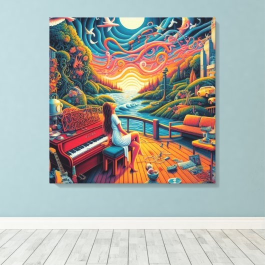 Dreamy Riverfront Harmonie Leinwanddruck (Insitu (Holzboden))