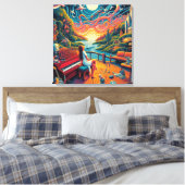 Dreamy Riverfront Harmonie Leinwanddruck (Insitu (Schlafzimmer))
