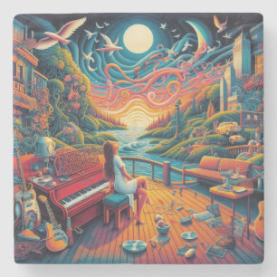 Dreamy Riverfront Harmonie Steinuntersetzer