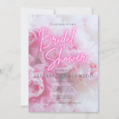 Dreamy Romantic Pink Peonies Floral Brautparty Einladung (Vorderseite)