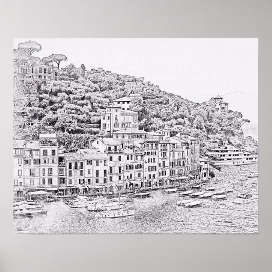 Dreamy Romantic Portofino, Italien Poster (Vorne)