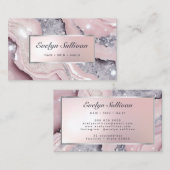 Dreamy rosa Glitzer Marmorkarte Visitenkarte (Vorne/Hinten)