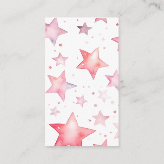 Dreamy rosa Sterne Vielen Dank Begleitkarte (Rückseite)