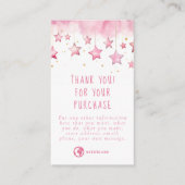 Dreamy rosa Sterne Vielen Dank Begleitkarte (Vorderseite)