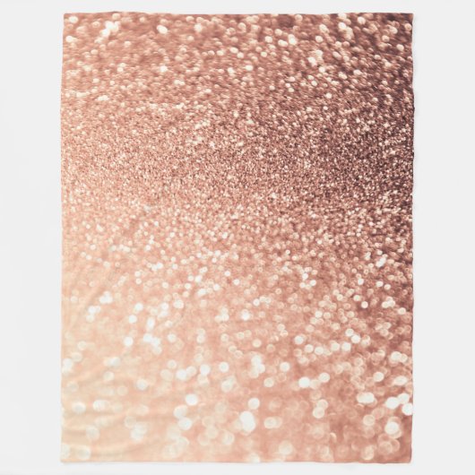 Dreamy Rose Gold Glitzer - Peach Glittereffect Fleecedecke (Vorderseite)