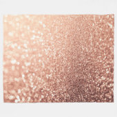 Dreamy Rose Gold Glitzer - Peach Glittereffect Fleecedecke (Vorderseite (Horizontal))