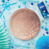 Dreamy Rose Gold Glitzer - Peach Glittereffect Pappteller (Party)