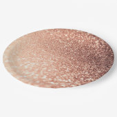 Dreamy Rose Gold Glitzer - Peach Glittereffect Pappteller (Schrägansicht)