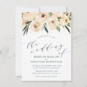 Dreamy Rose & Gold Glitzer Wedding Einladung (Vorderseite)