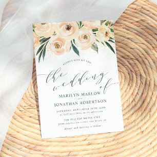 Dreamy Rose & Gold Glitzer Wedding Einladung