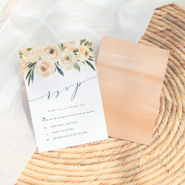 Dreamy Rose & Gold Glitzer Wedding RSVP