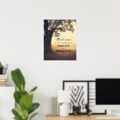 Dreamy Rustic Tree Lights Wedding Willkommenszeich Poster (Heimbüro)