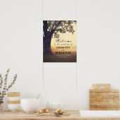 Dreamy Rustic Tree Lights Wedding Willkommenszeich Poster (Küche)
