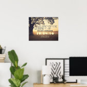Dreamy Rustic Tree Lights Wedding Willkommenszeich Poster (Heimbüro)