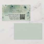 Dreamy Sage Green & Gold Watercolor QR Code Visitenkarte (Vorne/Hinten)