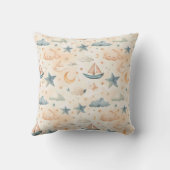 Dreamy Sailboats & Stars Throw Pillow Kissen (Rückseite)