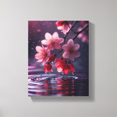 Dreamy Sakura Blossom über Wasser - Japanische Kir Leinwanddruck (Vorderseite)
