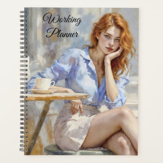 Dreamy sanfte Rothaarfrau in sanften Farben Planer (Vorderseite)