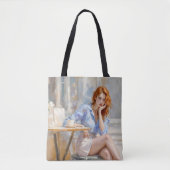 Dreamy sanfte Rothaarfrau in sanften Farben Tasche (Vorderseite)