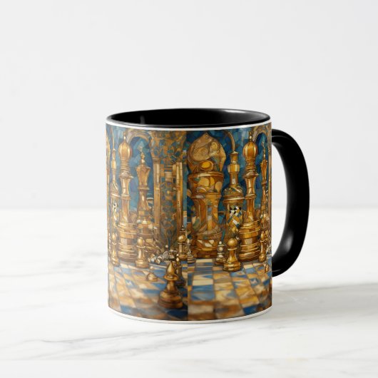 Dreamy Schach-Themed Tasse (VorderseiteRechts)